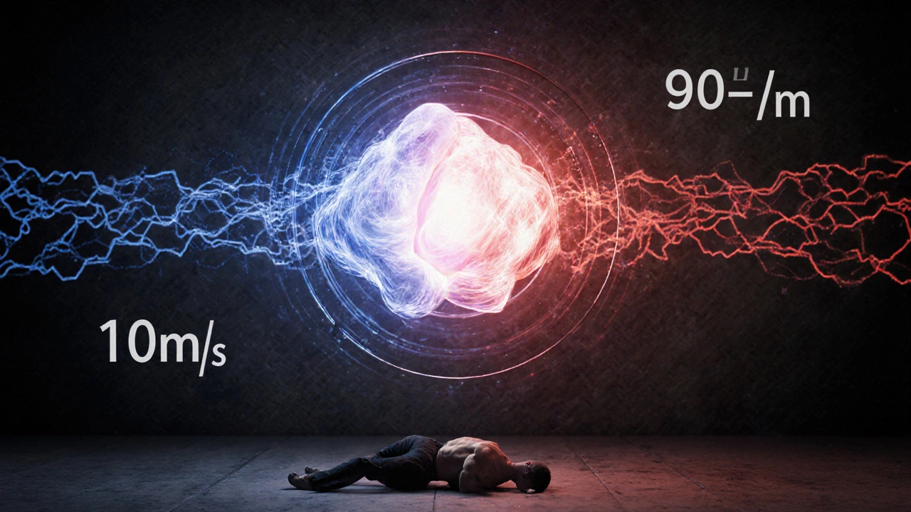 Визуализация энергии удара Тайсона: волны энергии исходят из кулака, соперник падает.