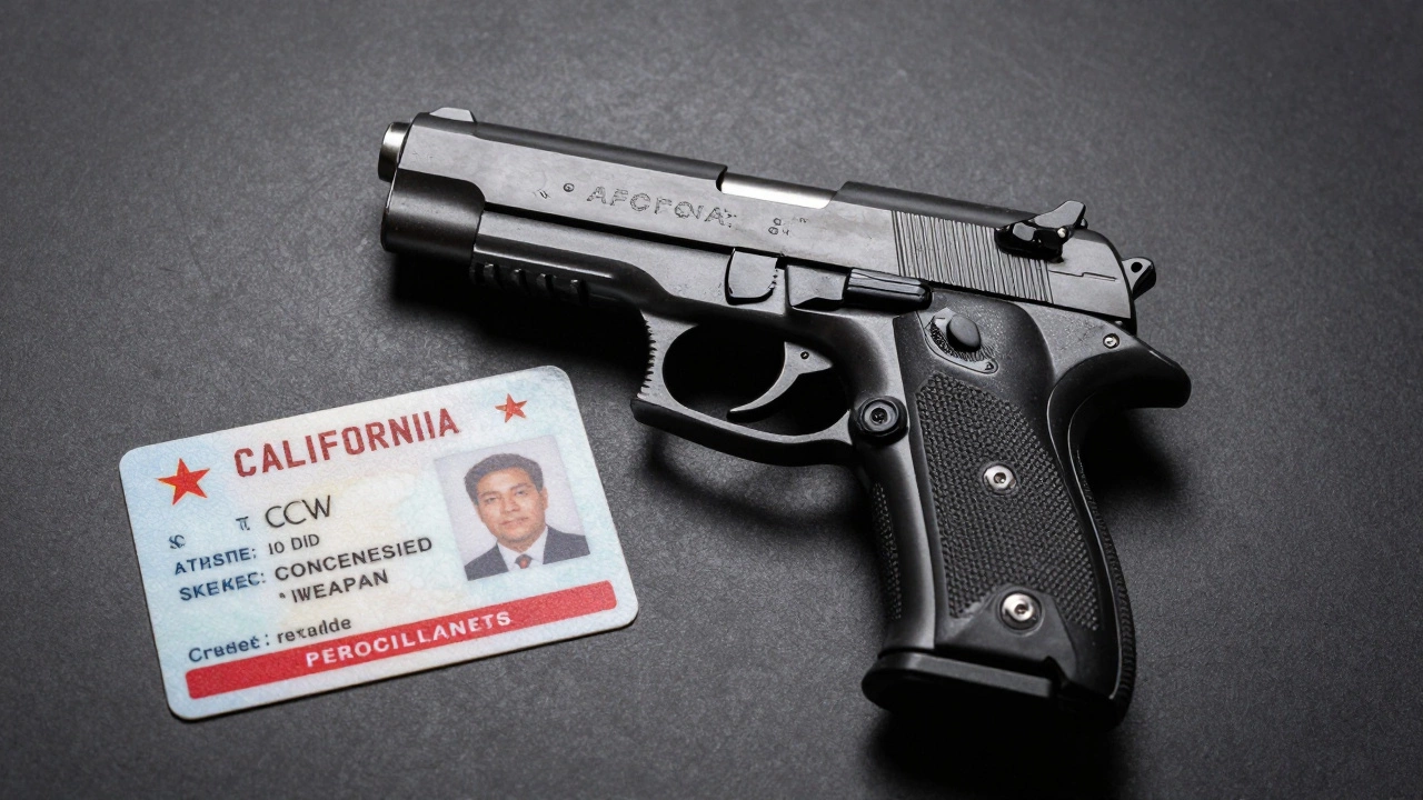 Компактный пистолет 9мм рядом с лицензией CCW