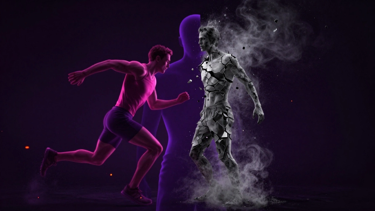 Концептуальное изображение человека, рассыпающегося в прах от эмоционального истощения